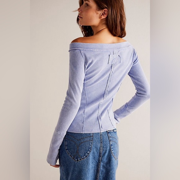 Free People We The Free Own Hand Henley In Rock Crystal - Picture 4 of 4